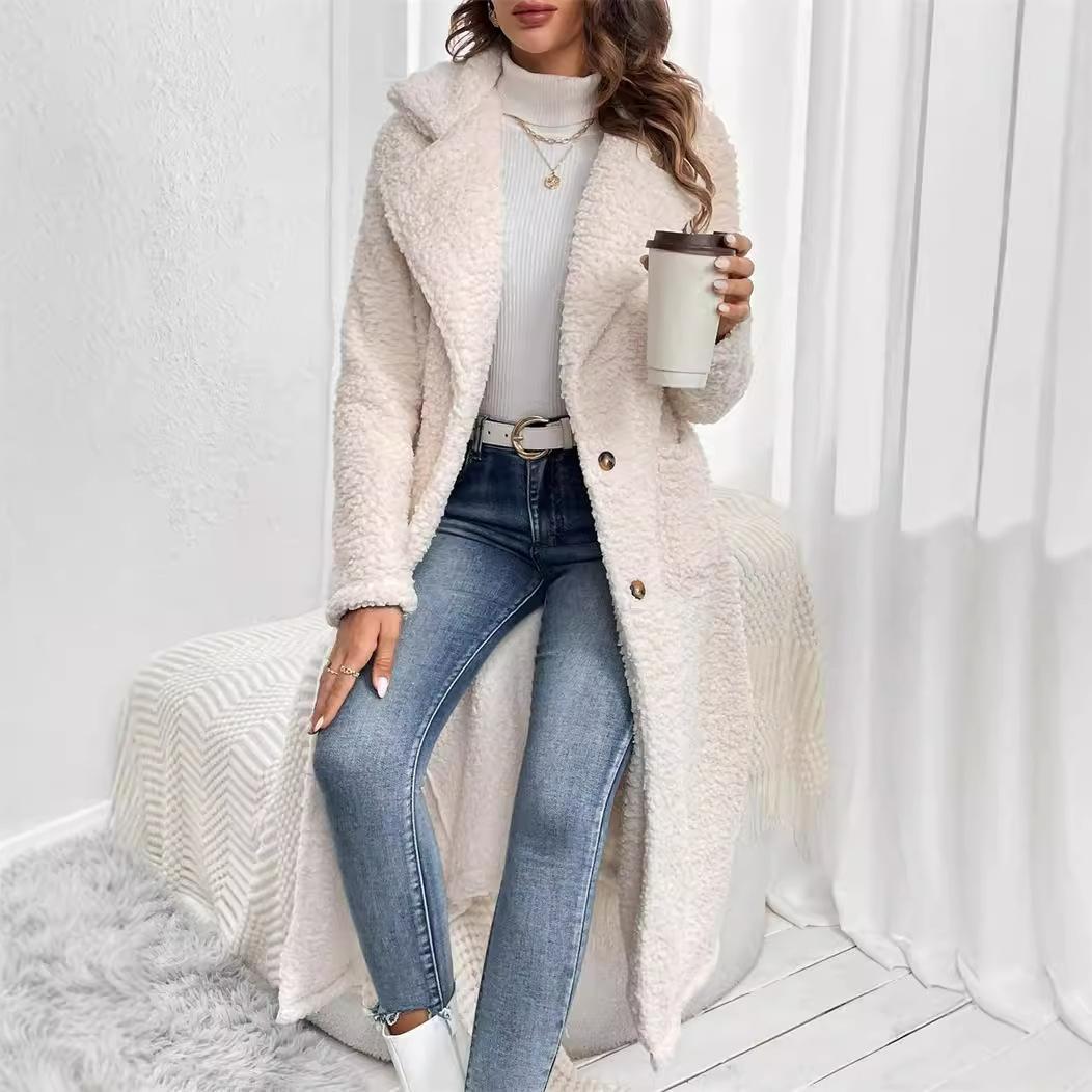 Women's Stylish Teddy Bear Long Coat – Infinity Dealzz