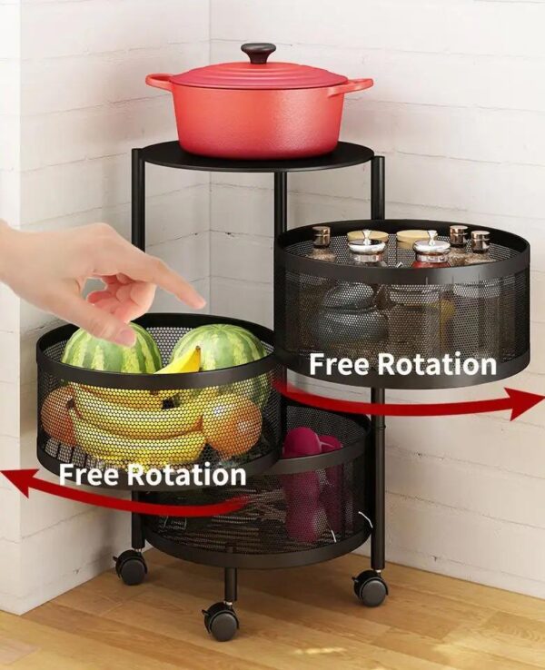 Rotatable Fruit Basket with 3 Layers
